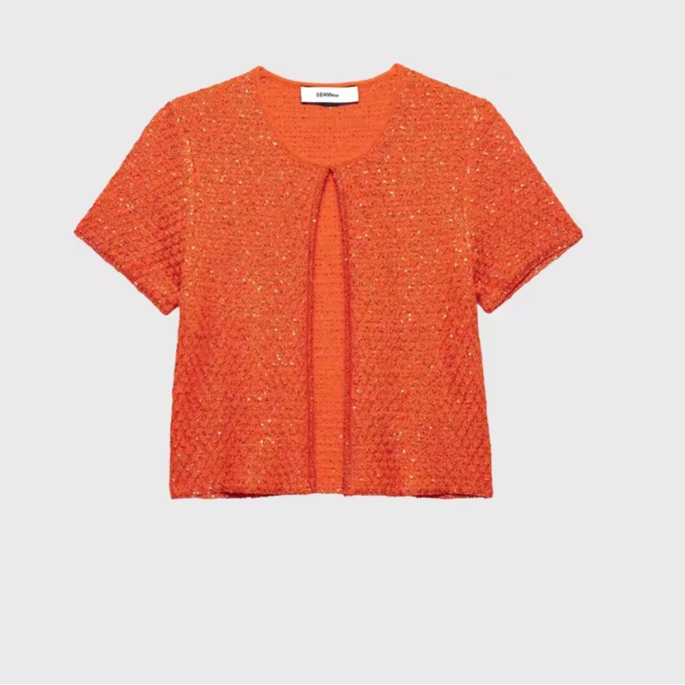 Chic Orange Short Sleeve Top Set